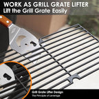 Heavy Duty BBQ Grill Tongs and Spatula for Outdoor Grill, 17” Long 5-in-1 Grill Spatula Comes with an 16” Long Locking Kitch Tongs, Best BBQ Gifts for Barbecue Grilling Master