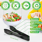 Patelai 6 Inch Utility Tong Plastic Serving Tongs Bulk Scalloped Serving Utensils Charcuterie Accessories Heavy Duty Tongs for Cooking Appetizers Food Catering Dinner Party(Black,12 Pcs)