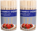[2 Packs of 110 PCS] 3.5 inch Appetizer Picks, Prong Mini Fork for Appetizers, Cocktail Forks Appetizer Forks, Bamboo toothpicks for Appetizer, Wooden Food Picks for Fruit, Charcuterie Accessories.