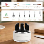 Hands Free Knife Sharpener with Suction Base Multi-Angle Pocket knives sharpene & Kitchen Knife Sharpener with Suction Base For All Knives: Chef’s, Serrated, and Hardened Steel