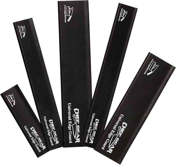 Ergo Chef 5pc Universal Knife Edge Guard Set (Black) Multi-sized / Chef knife, Santoku, Bread, Utility and Paring knives