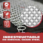 Knapp Made CM Scrubber 9"x6" Small Ring Cast Iron Scrubber - Cast Iron Cleaner for Hard Anodized Cookware, Pre-Seasoned Pans, Dutch Ovens, Iron Pans, Grills and Skillet. Chain Mail Scrubber Cast Iron
