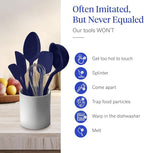 GIR: Get It Right 10-Piece Silicone Ultimate Kitchen Utensil Set – Spatulas, Ladle, Flip, Spoons, Whisk, Peeler & Spoonula – Nonstick, Non-Toxic, Heat-Resistant – Navy