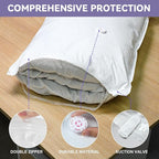12 Pack Vacuum Storage Bags, Space Saver Bags, for Comforters and Blankets, Plush Toy, Vacuum Seal Bags for Clothing (3 Jumbo/3 Large/3 Medium/3 Small) Vacuum Bags with Pump Electric