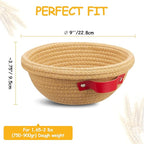 Banneton Bread Proofing Basket - Cotton Banneton Basket Set of 2 Sourdough Proofing Basket Round Proofing Bowls Handmade Rattan Baskets and Liners