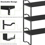 Expandable Shelf for Cabinet Organizer Adjustable Stackable Spice Rack at Kitchen and Bathroom More, Counter Countertop Cupboard Organization Pantry Storage(MEDIUM/1PACK/BLACK)