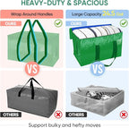 BALEINE 4-Pack Oversized Moving Bags with Reinforced Handles, Heavy-Duty Storage Tote for Clothes, Moving Supplies (Light Green, 4-Pack)