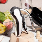 KAYCROWN Stainless Steel Wine Bottle Opener, Vertical Lever Corkscrew with Built-in Foil Cutter Design, Manual Handheld Corkscrew with Ergonomic Lever Pump