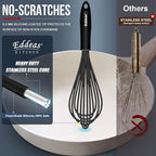 Whisks For Cooking - 500 °F Heat Resistant Silicone Whisk, Heavy Duty 7",9"&11inch Non-Scratch Balloon Kitchen Wisk tool Set, for cooking Wisking, Blending, Beating, Stirring, 3 Piece Black