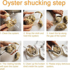 SPEENSUN Oyster Shucking Knife - Not Easy to Break and Bend, More Secure with Gloves (2 Knife and 1 Glove L) - Best Oyster Shucking Set