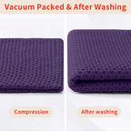 Homaxy 100% Cotton Waffle Weave Kitchen Dish Towels, Ultra Soft Absorbent Quick Drying Cleaning Towel, 13 x 28 Inches, 8-Pack, Eggplant