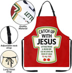 Funny Men Cooking Grilling Aprons Belly BBQ Funny Gag Gifts for Christmas, White Elephant Gift Exchange (Tomato, One Size)