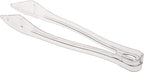 PARTY BARGAINS 8.5 Inches Plastic Serving Tongs, 12 Pack, Premium Quality & Heavy-Duty Clear Plastic Tongs for BBQ, Salads, Grilling, Buffets, Kitchen