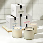 LAFCO New York Signature Candle, Fog & Mist - 15.5 oz - 90-Hour Burn Time - Reusable, Hand Blown Glass Vessel - Made in the USA