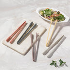 carrotez Silicone Cooking Kitchen Tongs, Anti-Slip,Non-Scratch Serving Tongs 9.25 Inches - Ivory