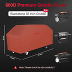 Comnova Griddle Cover for Blackstone Griddle Without Hood 36 Inch - 600D Flat Top Grill Cover for Blackstone 4 Burner Grill, 36" Griddles Cover for Black Stone and FTG600 (with Pole)
