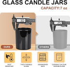 Thick Candle Jars for Making Candles 16 Pcs, 7 OZ Empty Jars with Wood Lids for Candle Making, Sample Container, Light Black