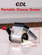 GDL Cheese Grater with Handle, Compact Parmesan Cheese Grater for Kitchen, Dishwasher Safe Parmesan Grater with Stainless Steel Blade for Cheese, Nuts, Chocolate and More, Black