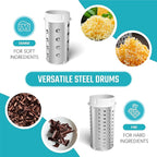 Parmesan Cheese Grater Hand Crank, Restaurant-Grade Rotary Cheese Grater Handheld Italian Style with 2 Stainless Steel Drum Blades is Dishwasher Safe & Easy to Clean