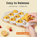 Premium Silicone Heart-Shaped Baking Mold with Metal Reinforced Frame – 2 Pack Non-Stick Cupcake & Muffin Pan for Baking Chocolate, Egg Bites & Brownies – BPA Free, Dishwasher & Oven Safe