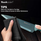 Wanbasion Green Professional Kitchen Knife Set, Stainless Steel, Dishwasher Safe with Sheathes