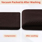 Homaxy 100% Cotton Waffle Weave Kitchen Dish Towels, Ultra Soft Absorbent Quick Drying Cleaning Towel, 13 x 28 Inches, 4-Pack, Dark Brown