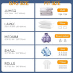 Vacuum Seal Bags for Clothing, 22 Pack Vacuum Storage Bags (4 Jumbo, 4 Large, 4 Medium, 6 Small, 4 Roll) for Clothes Comforters, Travel Space Saver Bag with Compact Electric Pump (2025 Upgrade)