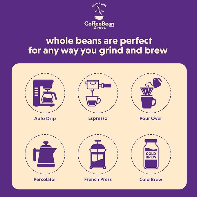 Coffee Bean Direct Medium Roast Espresso, Whole Bean Coffee, Medium Roast, 2.5 Pound Bag (Pack of 1)