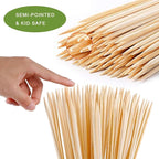 200 PCS Bamboo Marshmallow Roasting Sticks, SMores Skewers for Fire Pit, Extra Long 36 Inch Heavy Duty 5mm Thick Wooden SMores Sticks for Open Fire Pits Roaster Barbecue Hot Dog Camping Kebab Sausage