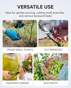 Fondwell 8.5" Bypass Pruning Shears for Gardening: Heavy Duty Garden Clippers Hand Pruners of High Cutting Efficiency
