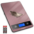 Digital Kitchen Scale - Precision Food Scale for Cooking & Baking (1g/0.05oz Accuracy) - Waterproof Stainless Steel with LCD Display, Batteries Included - Weight in Grams & oz (Rose Gold)
