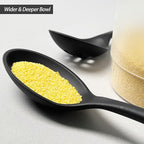 Silicone Spoons for Cooking - Extra Large Kitchen Spoons for Mixing, Serving, & Stirring - 600°F Heat-Resistant Non Stick Utensils Ladle - Dishwasher Safe, Solid,Black