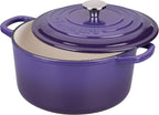 Enameled Cast Iron Dutch Oven Pot with Lid, for Sourdough Bread Baking, Round Dutch Ovens, 4.5 Quart, Purple