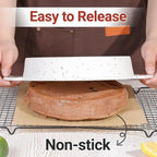 9 Inch Round Cake Pan, Metal Reinforced Frame Silicone Cake Mold for Baking with Handle Easy to Move 2 Pack Confetti