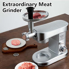 Multifunctional Stand Mixer 6.3Qt 6-Speed Tilt-head, Electric Kitchen Mixer with Stainless Steel Bowl,Meat Grinder, Juice Blender (Silver)