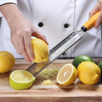 Professional Citrus Zester and Cheese Grater, Stainless Steel Handheld Kitchen Tool with Protective Cover for Lemon, Parmesan, Ginger, Garlic, Nutmeg, Chocolate, Vegetables, Dishwasher Safe