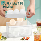 WIBIMEN Large Ice Cube Molds, Big Round Whiskey Ice Cube Trays for Freezer, Easy to Fill & Release, Whiskey Bourbon Cocktail(1.9In*6 Balls- White/2 Pack)