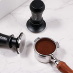 Espresso Tamper, Constant 30lb Coffee Tamper with double Calibrated Spring Loaded, Stainless Steel double spring loaded Coffee Tamper Fits for All Portafilters- Flat Base (53mm, BLACK)