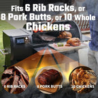Brisk It Origin-940 Electric Wood Pellet Smoker Grill – A.I. Smart BBQ Grill with WiFi, 7-in-1 Outdoor Grill & Smoker, PID Controller (Up to 500°F), 940 sq.in Cooking Area, Meat Probe