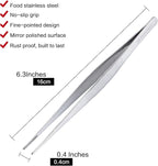 6.5 Inch Kitchen Tweezers Fine Tweezer Tongs, MSY BIGSUNNY Stainless Steel Food Tweezers Multi-function Cooking Tongs Kitchen Serving Tong