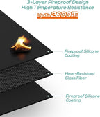40 x 60inch Under Grill Mat for Outdoor Grill, Double-Sided Fireproof Grill Pad,Perfect for Outdoor Barbecue Spots,Fireproof, Waterproof Grill Floor Pads Fire Pit Mat Fireplace Mat