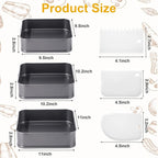Rectangle Springform Cake Pans Set,Not-Stick Cheesecake Pans with Removable Bottom Stainless Steel Bakeware DIY Baking Mold Funny Cake Tins with Scrapers for Kitchen Birthday Valentine Day Wedding