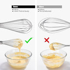 18/8 Stainless Steel Balloon Whisk, Doosu Kitchen Whisk for Cooking Handheld Egg Beater with Rust-Proof Sturdy Wires & Non-Slip Silicone Handle for Beating, Stirring, Blending (8 Wires, Red)