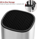 Universal Knife Block, Stainless Steel Knife Holder, Knife Organizer, Modern Rectangular Design, 8.5” by 5”(knives not included)