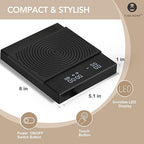 TIMEMORE Coffee Scale Basic 2.0 with Timer,Black Mirror Espresso Scale with Flow Rate Function, 2000g/0.1g High Accuracy, Digital Coffee Scale for Pour Over Drip Coffee, Black
