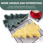 Operitacx Christmas Tree Cake Mold, Non-Stick Christmas Tree Cake Pan Silicone Mold for Cake, Baking Mold for Cake Candy Xmas Holiday Baking Supplies (8.2x10.6inch)