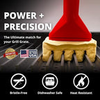 Grill Rescue BBQ Replaceable Scraper Cleaning Head, Bristle Free - Durable and Unique Scraper Tools for Cast Iron or Stainless-Steel Grates, Barbecue Cleaner (Grill Grate Brush with Scraper)