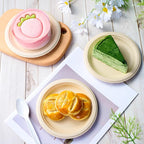 ECOLipak 6 Inch Disposable Compostable Small Paper Plates, 200 Pack Recycled Sugarcane Bagasse Biodegradable Heavy Duty Mini Dinner Appetizer Cake Dessert Plates for Party(Nature)