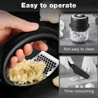 Kitchen Premium Garlic Press Set - Rust Proof & Dishwasher Safe Professional Garlic Mincer Tool - Easy-Squeeze, Easy-Clean with Soft, Ergonomic Handle - Silicone Garlic Peeler(black)