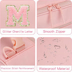 Initial Insulated Lunch Bag for Girls Kids, Back to School Gift, Reusable Leak-proof Lunch Box with Adjustable Strap for School Daycare Travel Picnic (Pink,M)